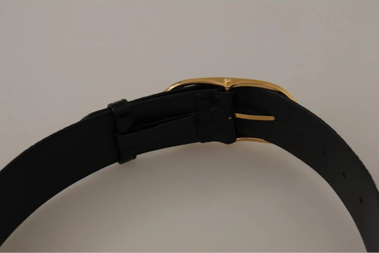 Leather Belt Oval Buckle Women - Black