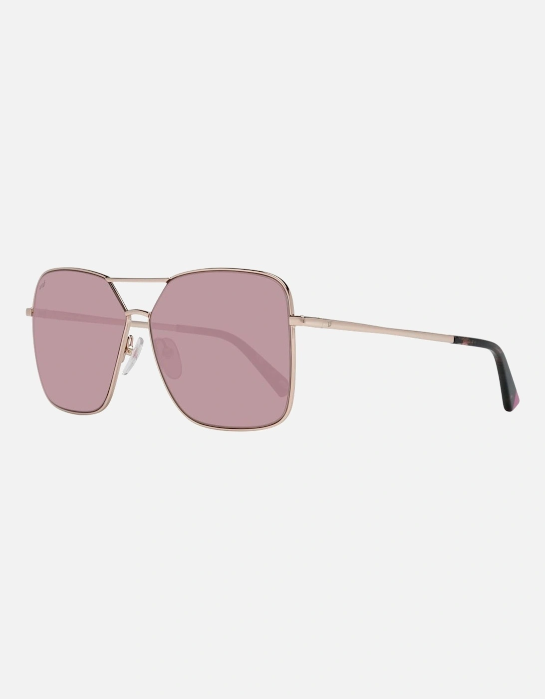 Rectangular Mirrored Metal Frame Sunglasses Women - Rose Gold, 5 of 4