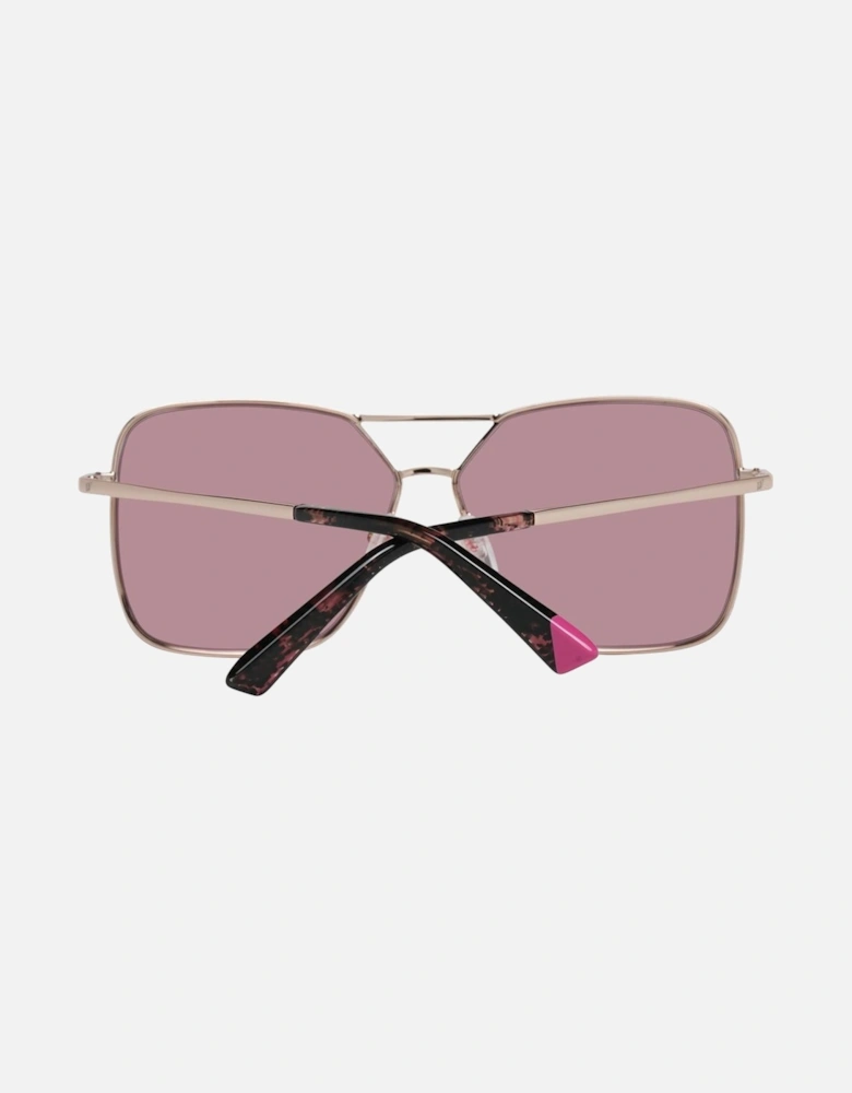 Rectangular Mirrored Metal Frame Sunglasses Women - Rose Gold