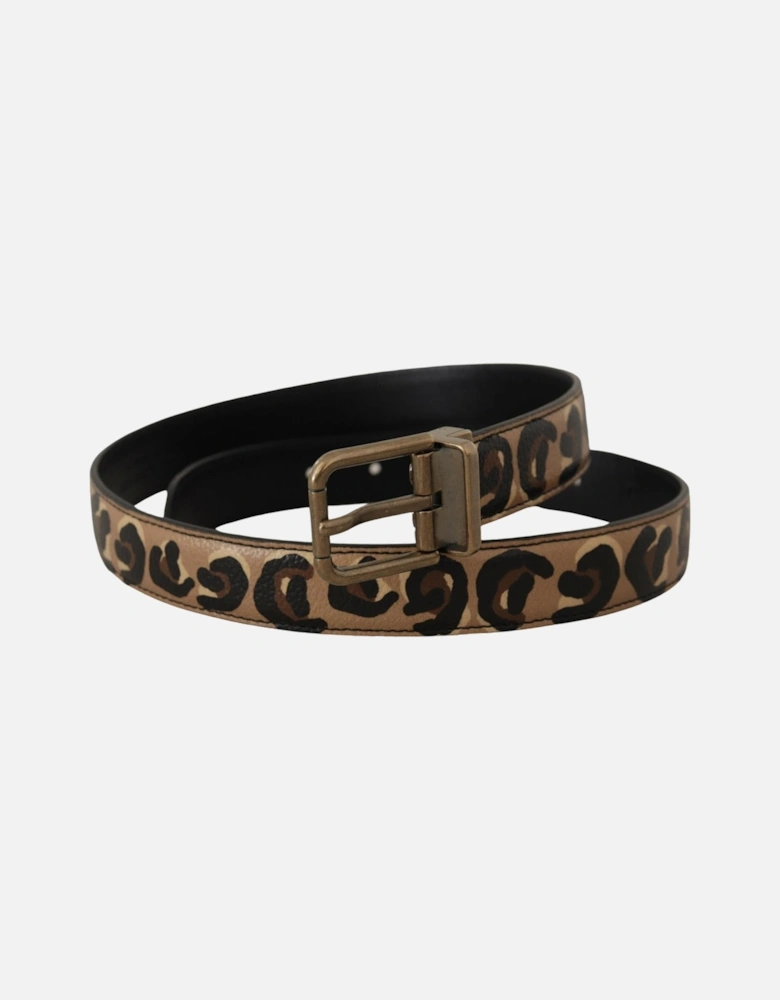 Leopard Print Leather Belt WMB414 Women - Brown