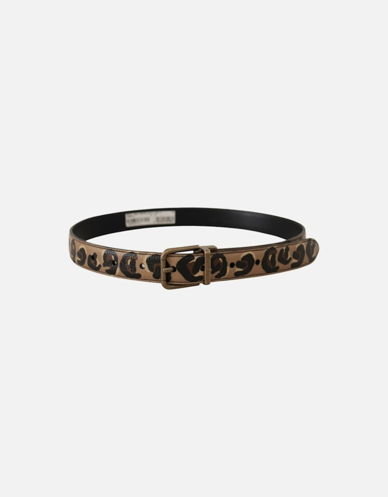 Leopard Print Leather Belt WMB414 Women - Brown