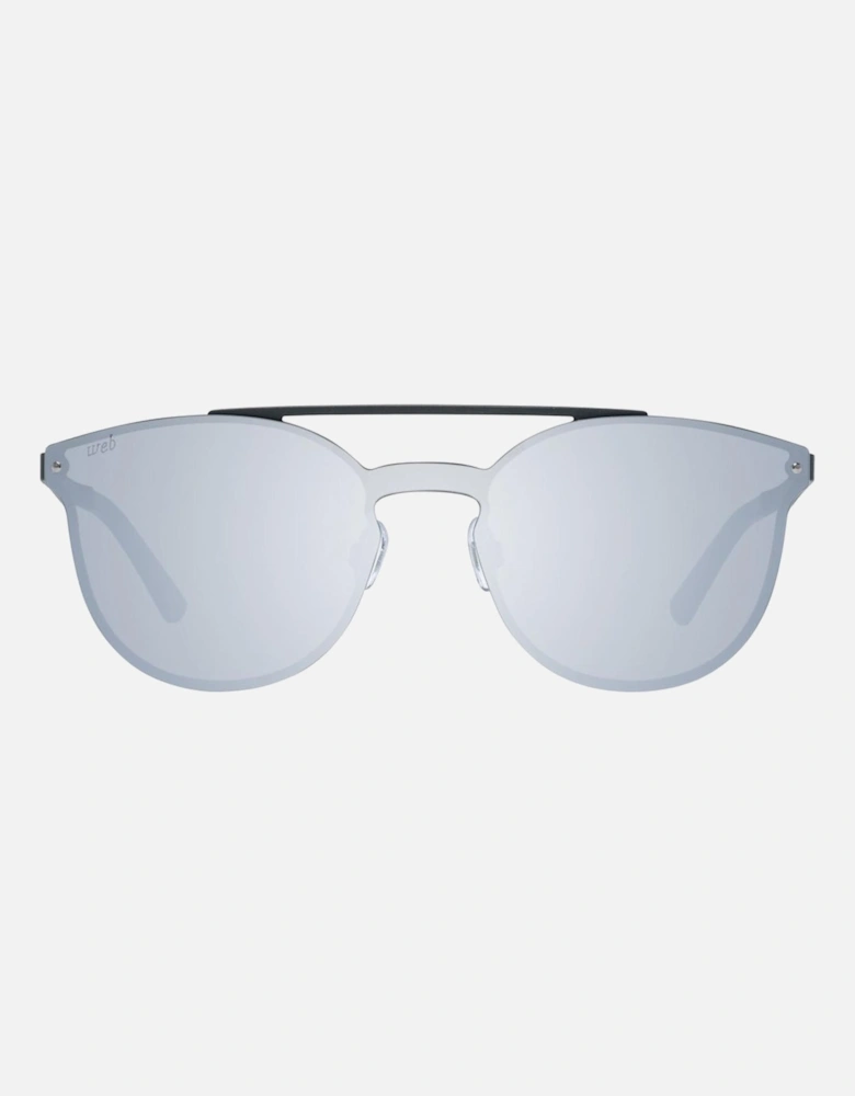 WE1025945 Silver Mirror Style Sunglasses Unisex - Black