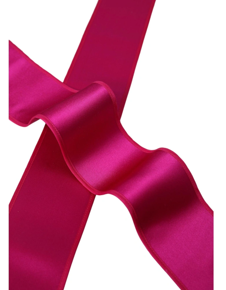 Silk Logo Waist Belt in Fuchsia Pink Women
