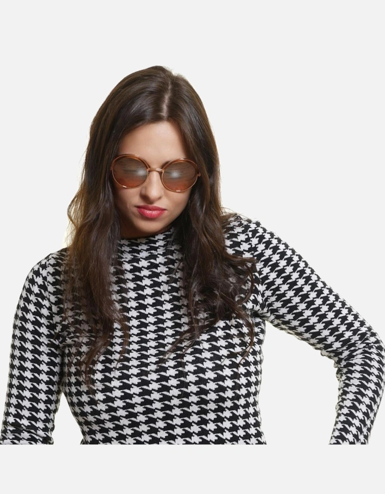 Rose Gold Round Sunglasses Women