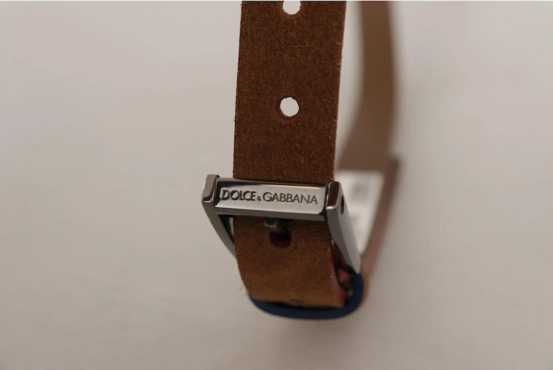 Suede Belt with Metal Logo Buckle Women - Brown