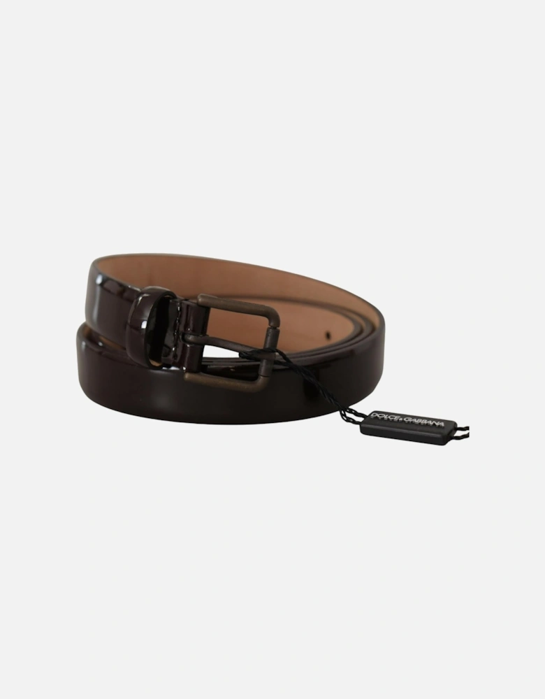 Patent Leather Belt Brown Women - Black