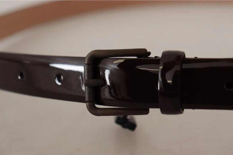 Patent Leather Belt Brown Women - Black