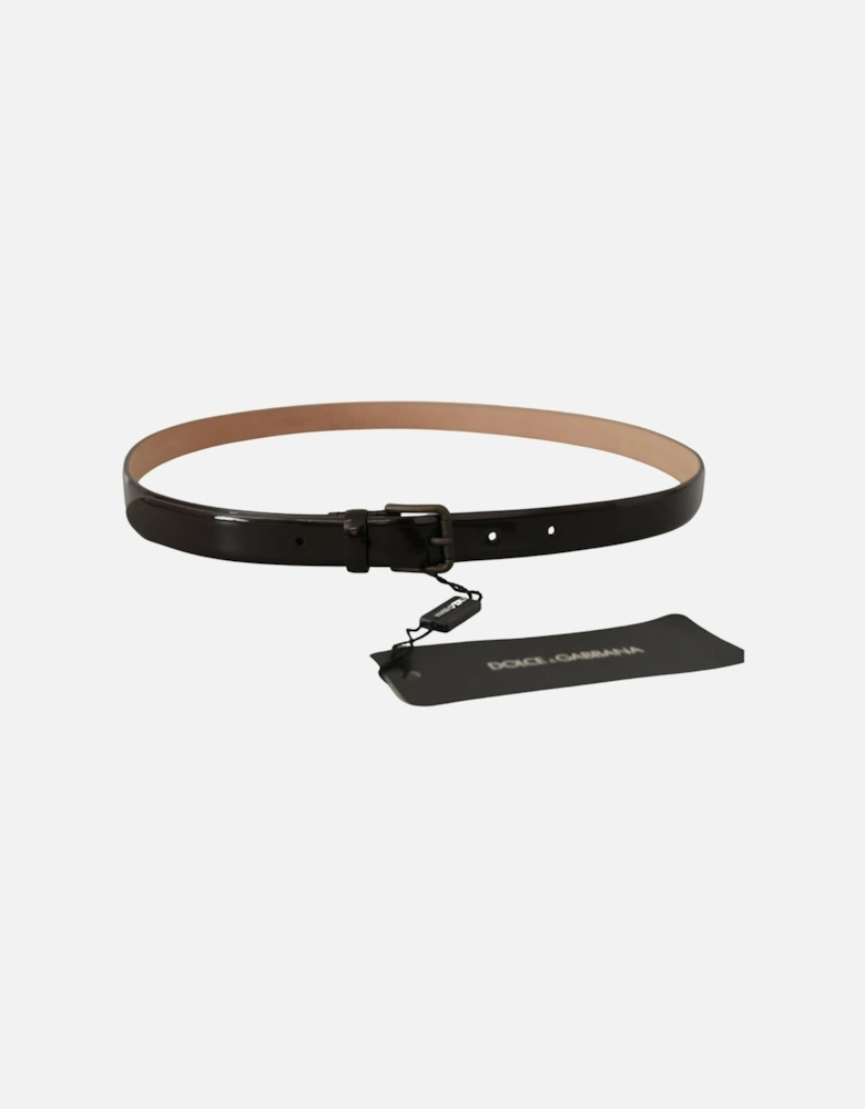 Patent Leather Belt Brown Women - Black