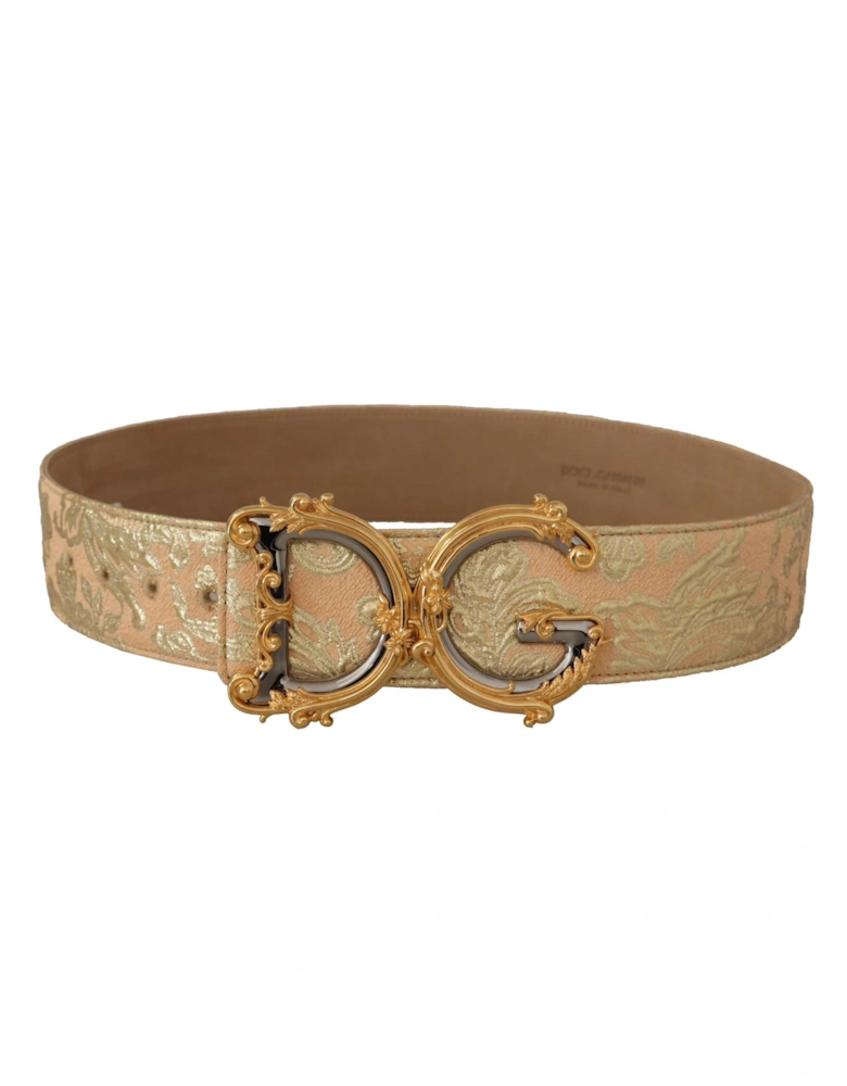 Brocade Belt with DG Buckle Women - Gold And Pink