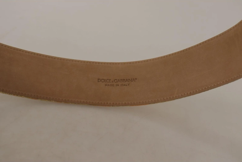Brocade Belt with DG Buckle Women - Gold And Pink