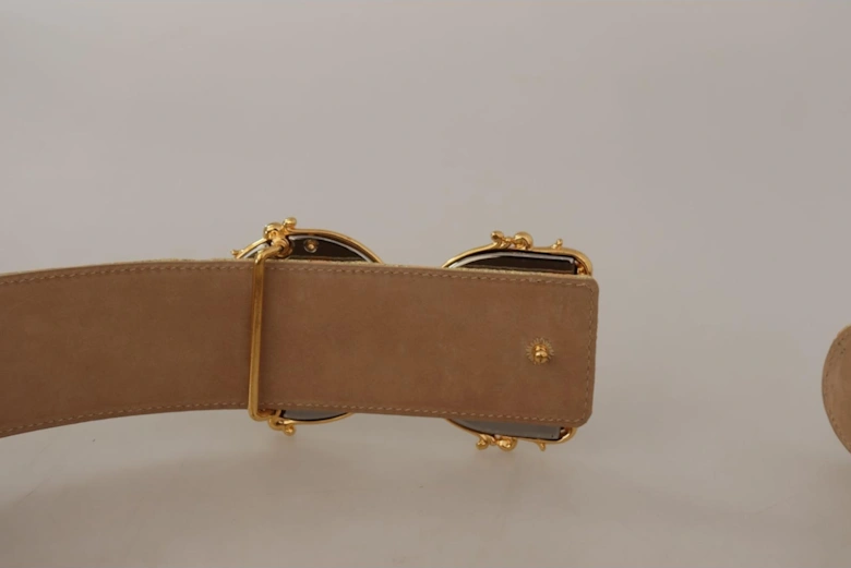 Brocade Belt with DG Buckle Women - Gold And Pink