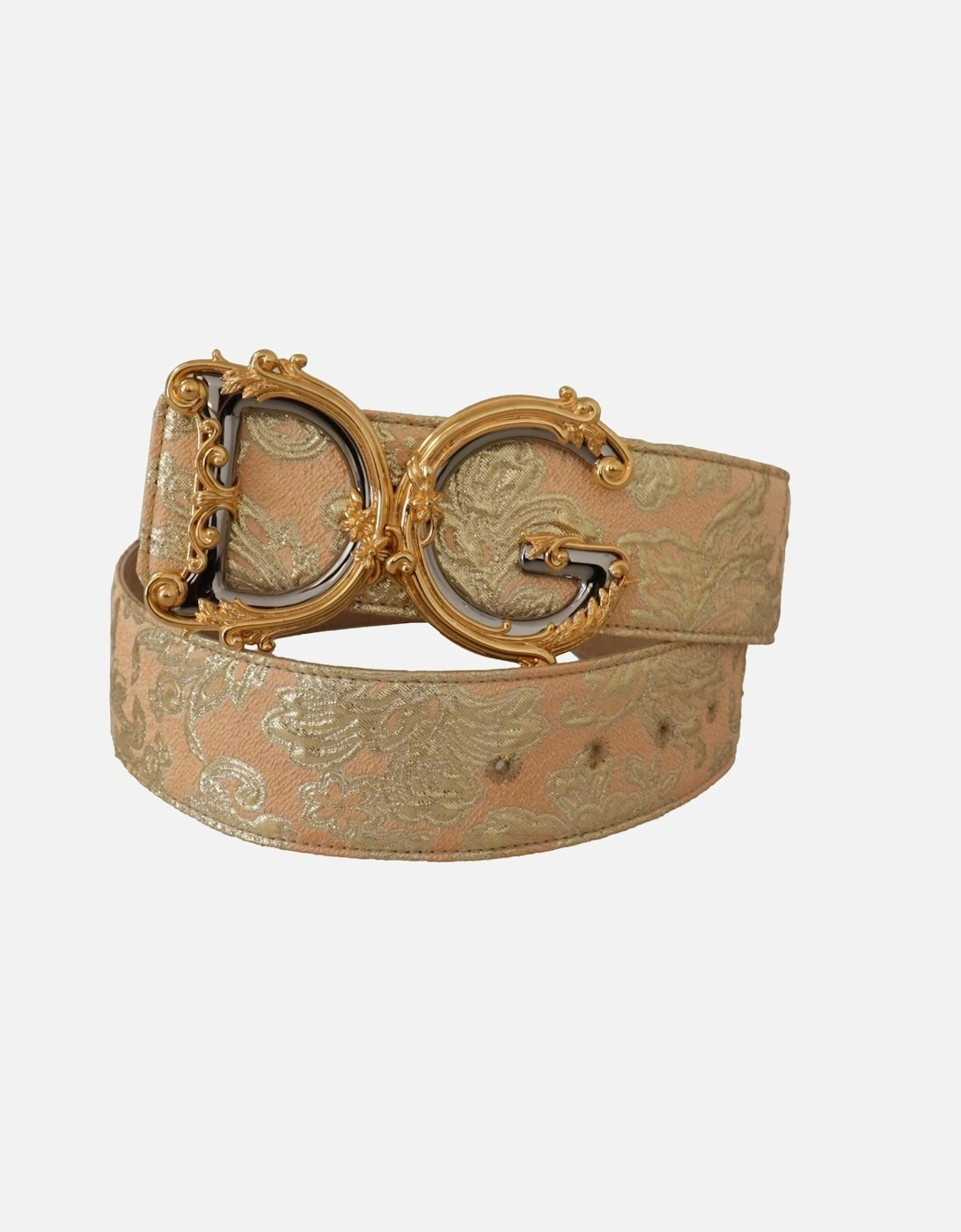 Brocade Belt with DG Buckle Women - Gold And Pink