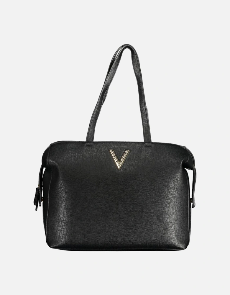 Recycled Logo Shoulder Bag with Zip Closure Women - Black Handbags