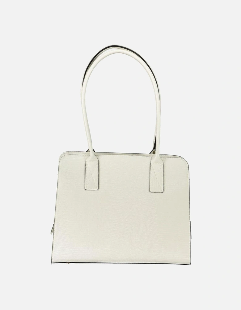 Recycled Shoulder Bag with Multiple Compartments Women - White