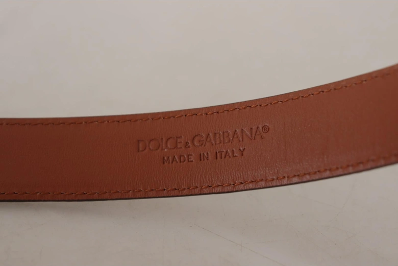 Leopard Print Leather Belt Brown Women