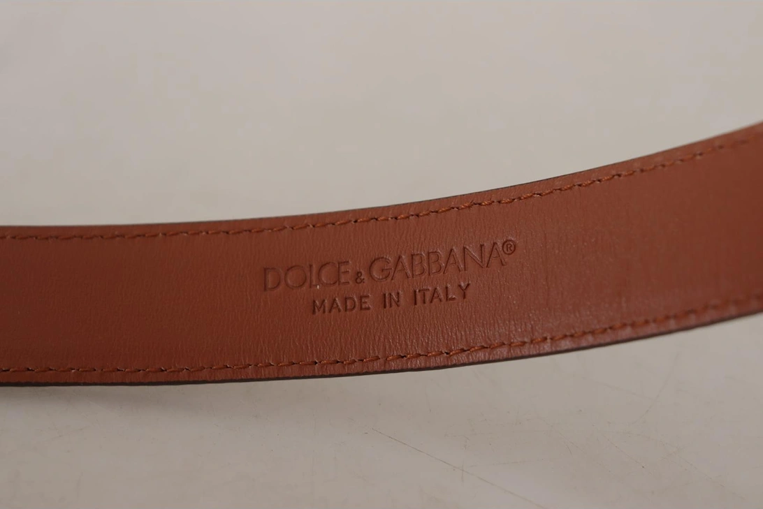 Leopard Print Leather Belt Brown Women