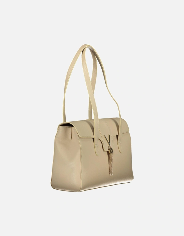 Dual-Compartment Shoulder Bag with Central Pocket Women - Beige