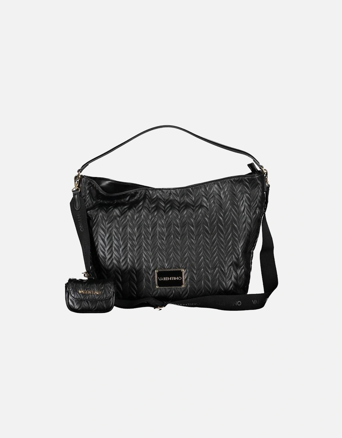 Recycled Leather Bag with Removable Pochette Women - Black Handbags