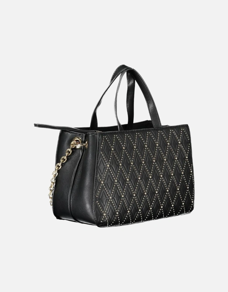 Versatile Multi-Compartment Bag with Chain Strap Women - Black