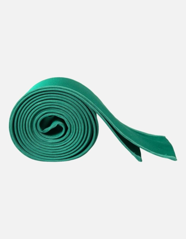 Green Silk Waist Belt with Logo Details Women