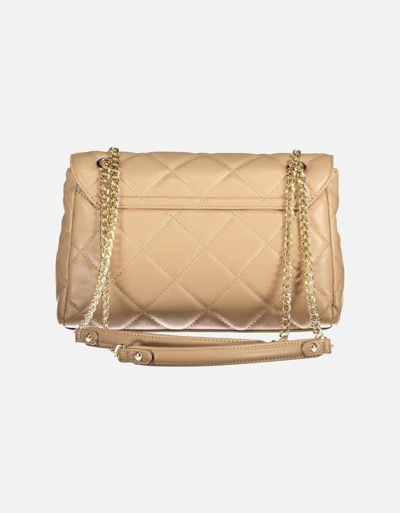 Chain Handle Shoulder Bag with Internal Pockets Women - Beige Handbags