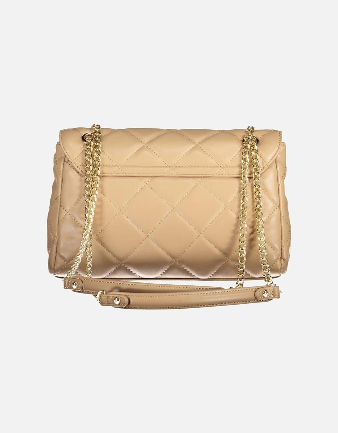 Chain Handle Shoulder Bag with Internal Pockets Women - Beige Handbags