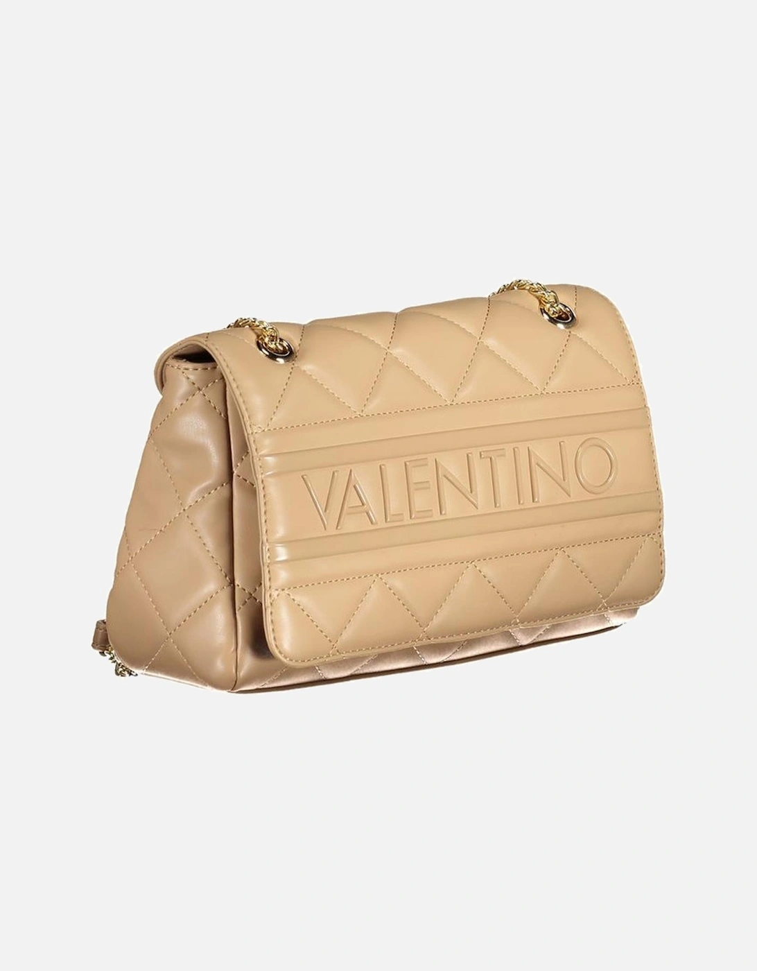 Chain Handle Shoulder Bag with Internal Pockets Women - Beige Handbags
