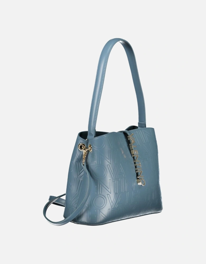 Leather Buckle Ankle Boots with Block Heel Women - Light Blue Handbags