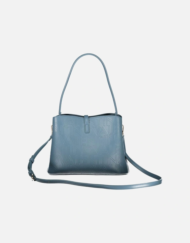 Leather Buckle Ankle Boots with Block Heel Women - Light Blue Handbags