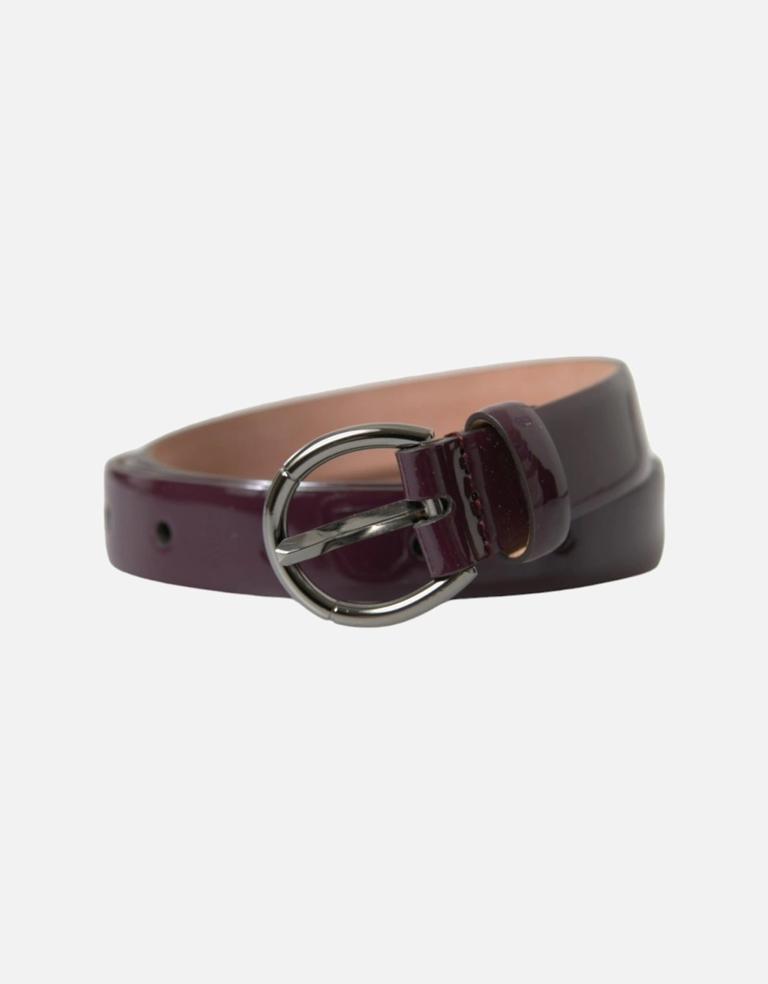 Leather Waist Belt with Engraved Logo Buckle Women - Maroon, 6 of 5