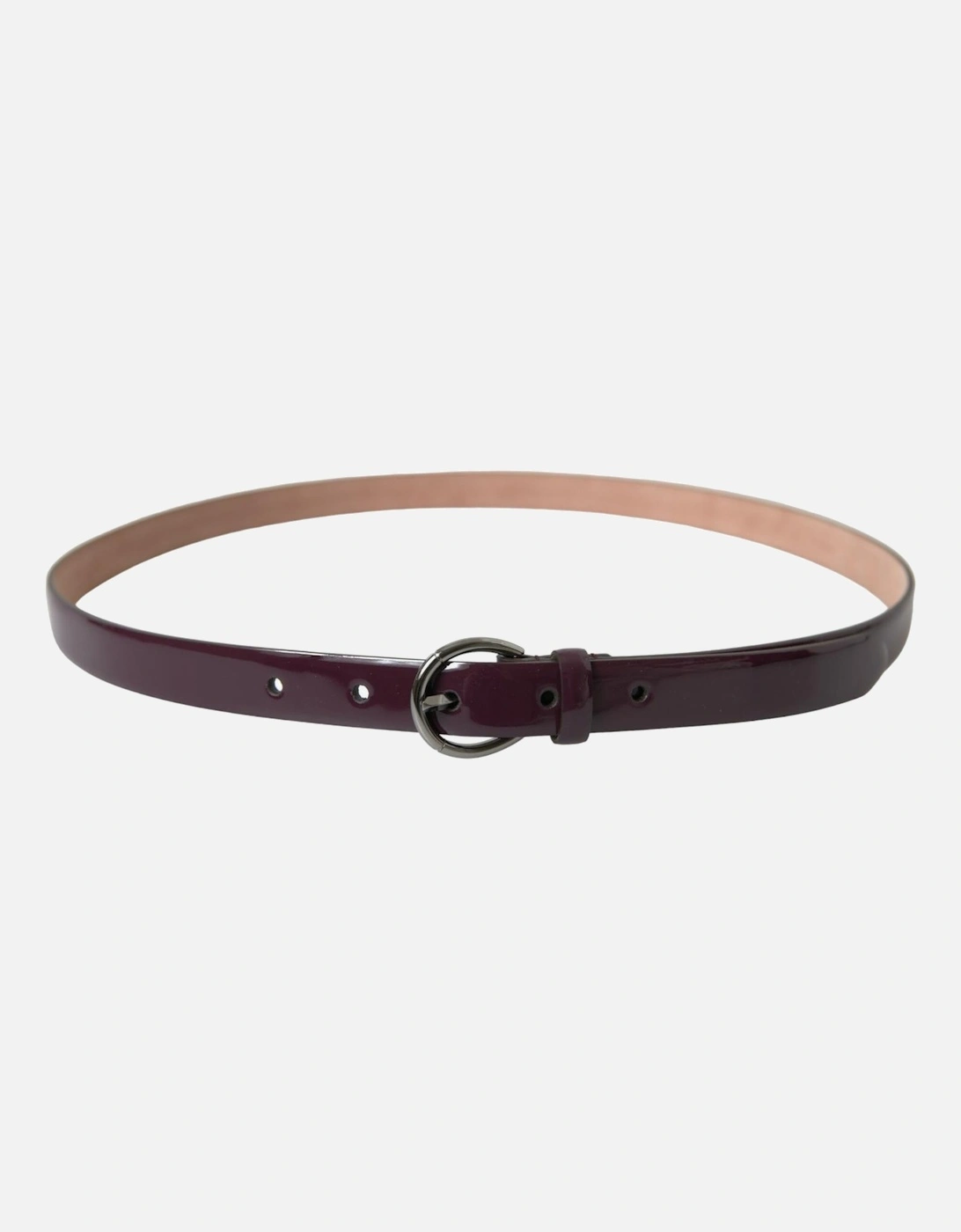 Leather Waist Belt with Engraved Logo Buckle Women - Maroon