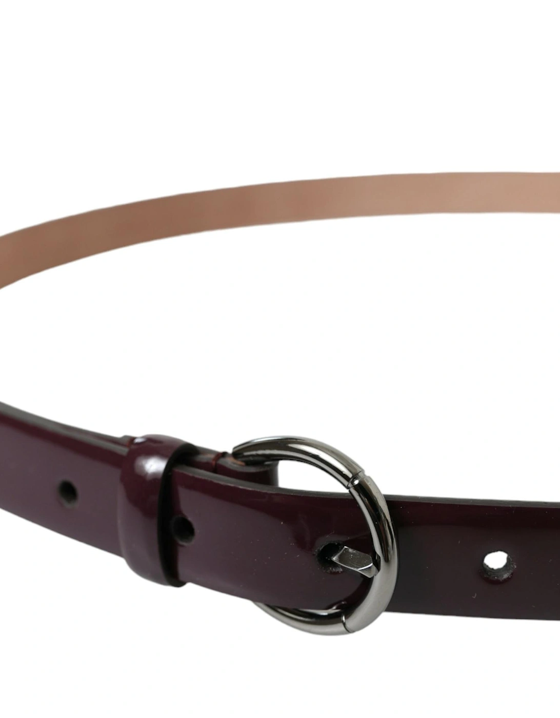 Leather Waist Belt with Engraved Logo Buckle Women - Maroon