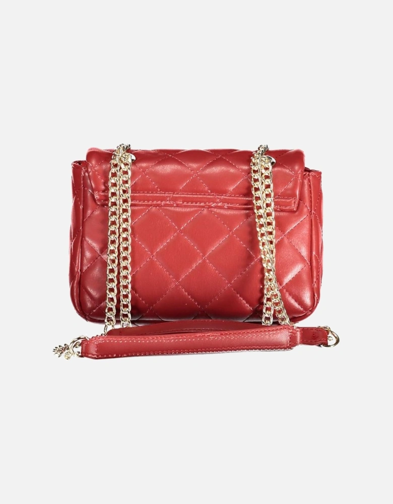 Chain Shoulder Bag with Clip Closure and Logo Women - Red Handbags