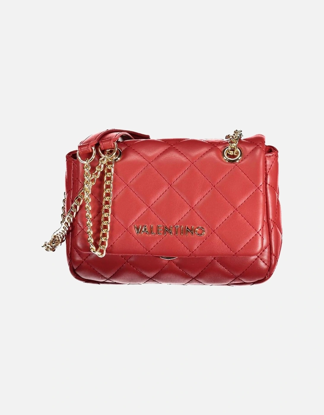 Chain Shoulder Bag with Clip Closure and Logo Women - Red Handbags, 4 of 3