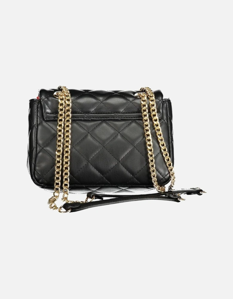 Chain Shoulder Bag with Logo and Clip Closure Women - Black Handbags