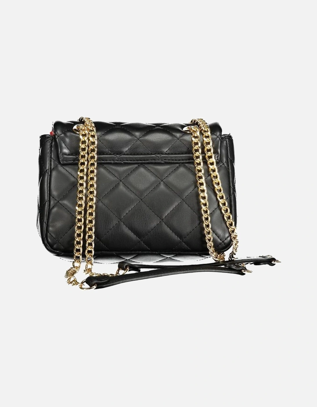 Chain Shoulder Bag with Logo and Clip Closure Women - Black Handbags