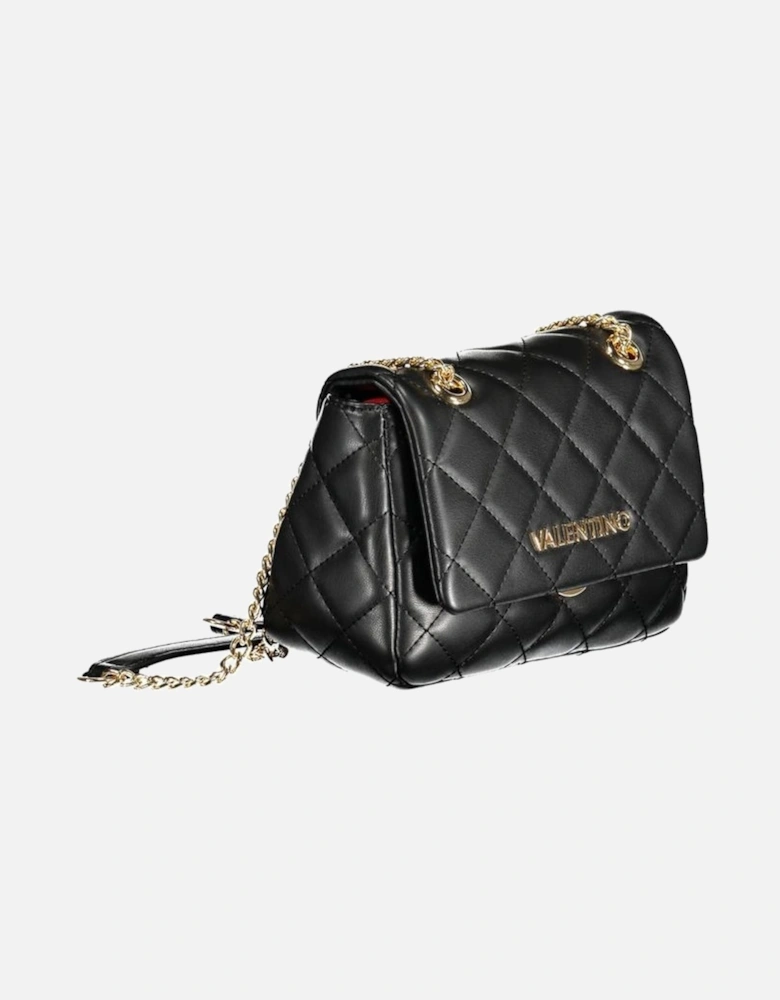 Chain Shoulder Bag with Logo and Clip Closure Women - Black Handbags