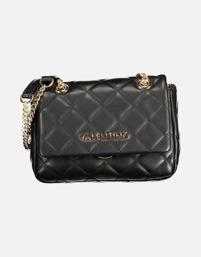 Chain Shoulder Bag with Logo and Clip Closure Women - Black Handbags