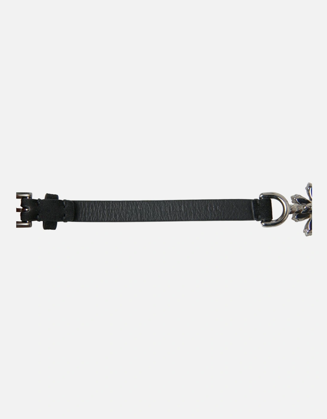 Blue and Gold Logo Buckle Waist Belt. Women - Black