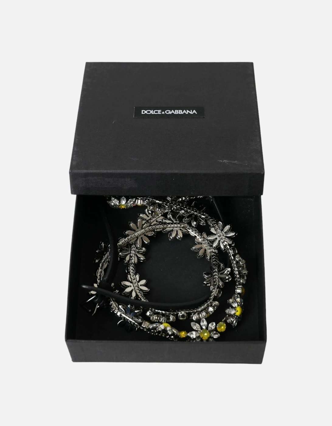 Blue and Gold Logo Buckle Waist Belt. Women - Black