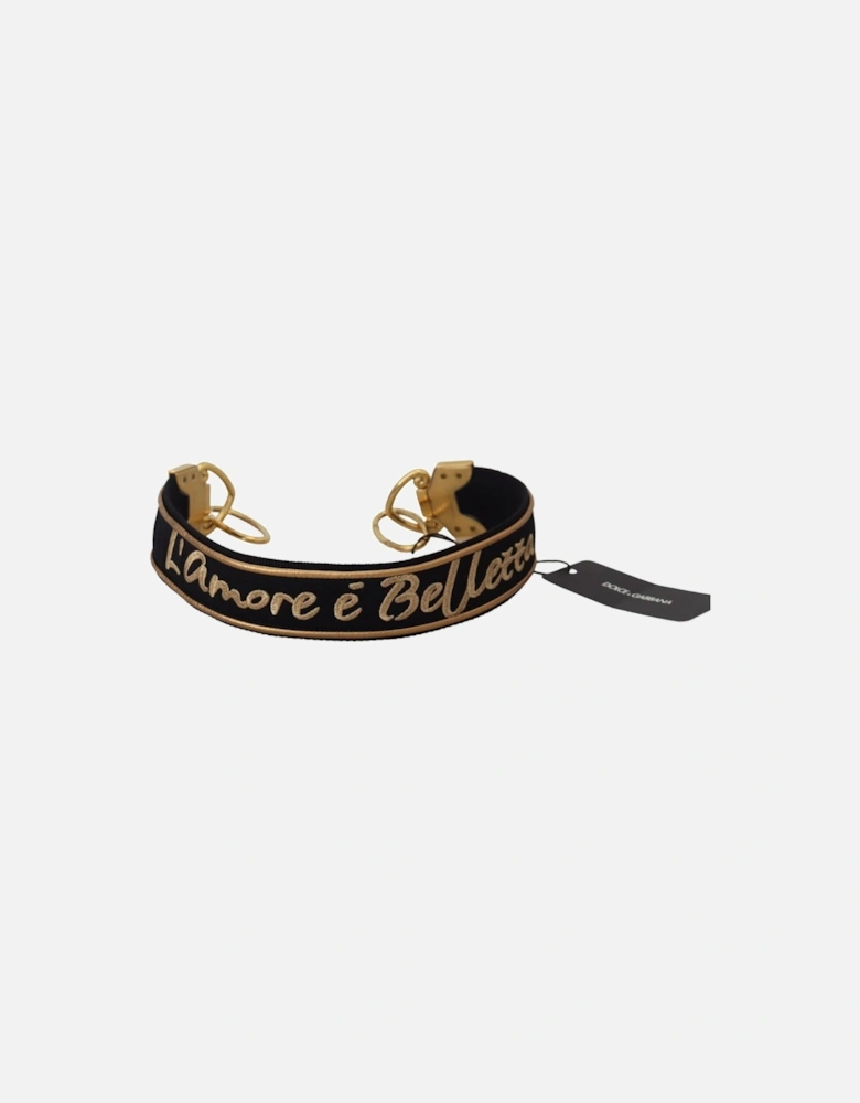 Dolce Gabbana Amore Keychain Black and Gold Women - Gold Black Bags