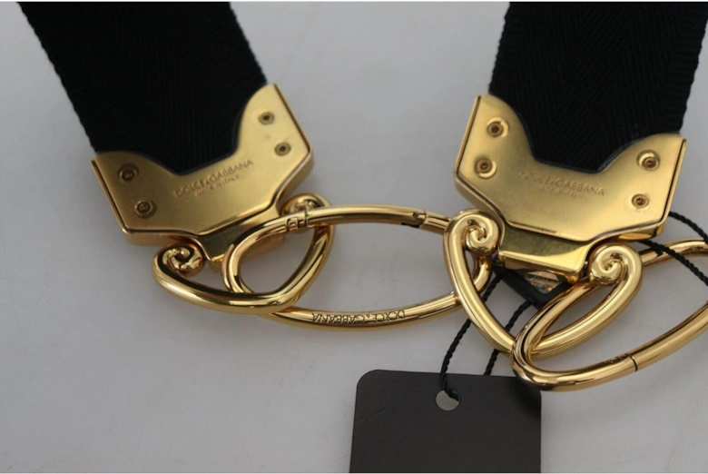 Dolce Gabbana Amore Keychain Black and Gold Women - Gold Black Bags