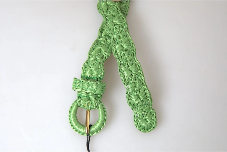 Crochet Raffia BeltGreen Women