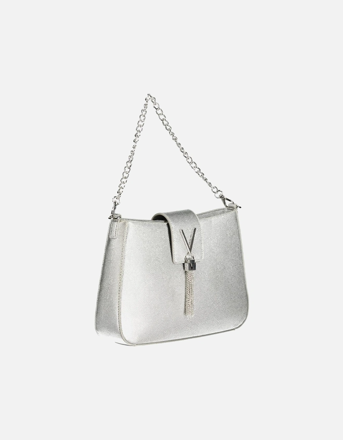 Convertible Chain Shoulder Bag with Internal Pockets Women - Silver