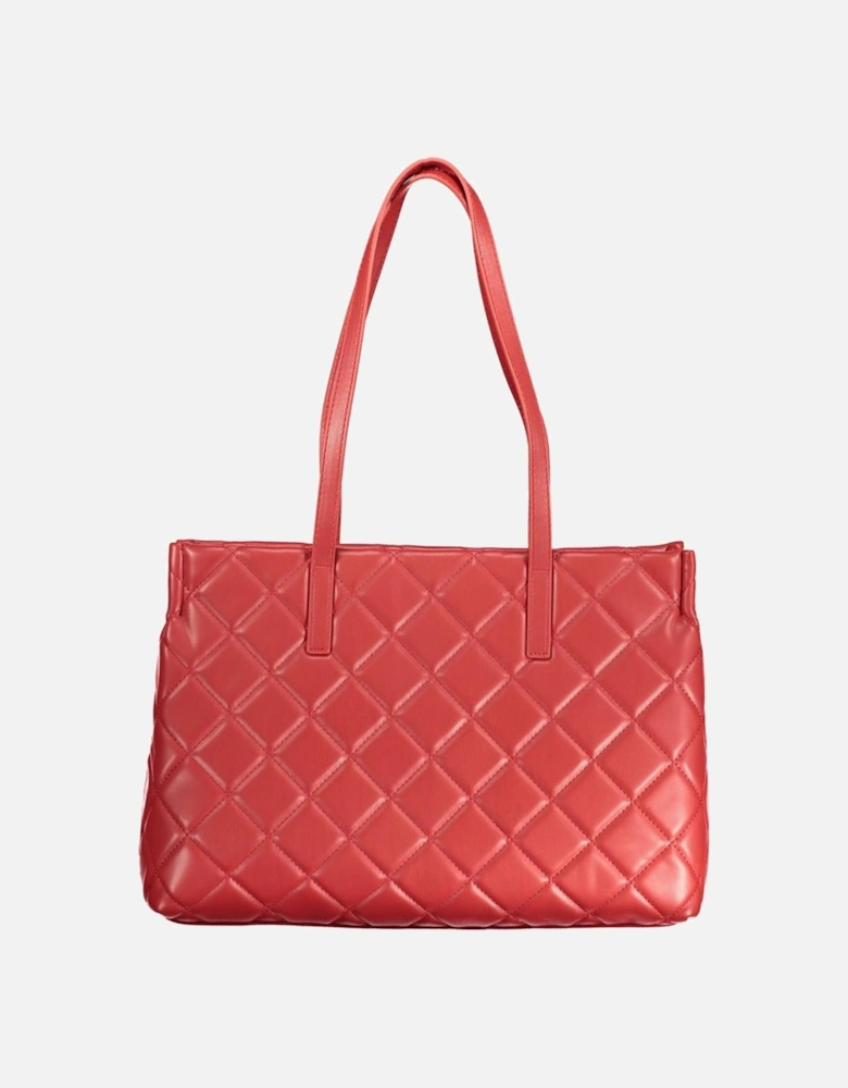 Contrast Detail Shoulder Bag with Zip Closure Women - Red Handbags