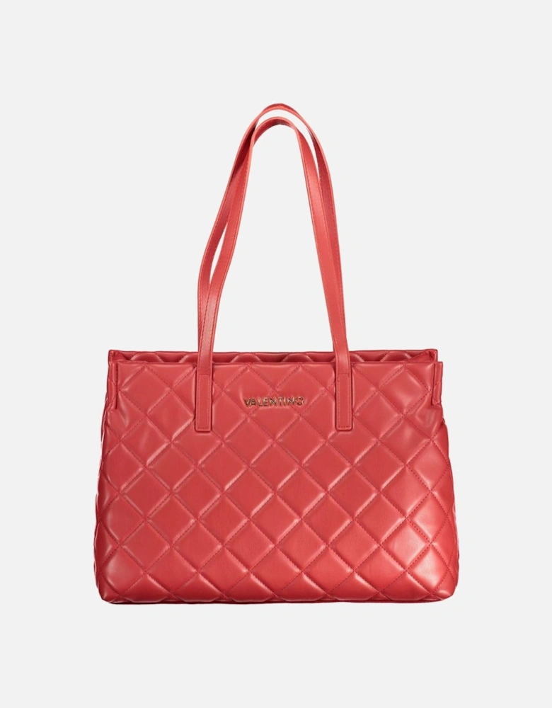 Contrast Detail Shoulder Bag with Zip Closure Women - Red Handbags