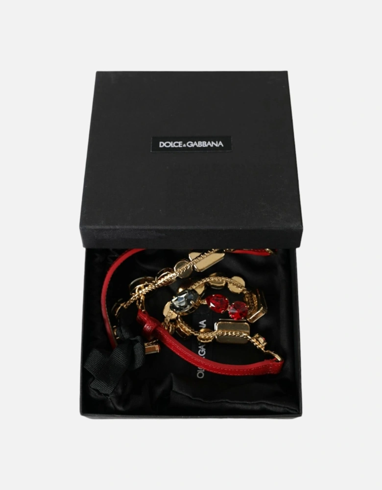 Crystal Motif Waist Belt Women - Red