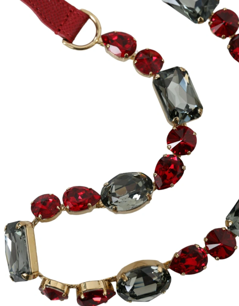 Crystal Motif Waist Belt Women - Red