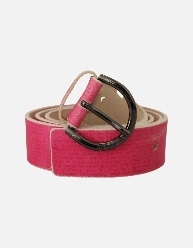 Leather Belt Pink Textured Women