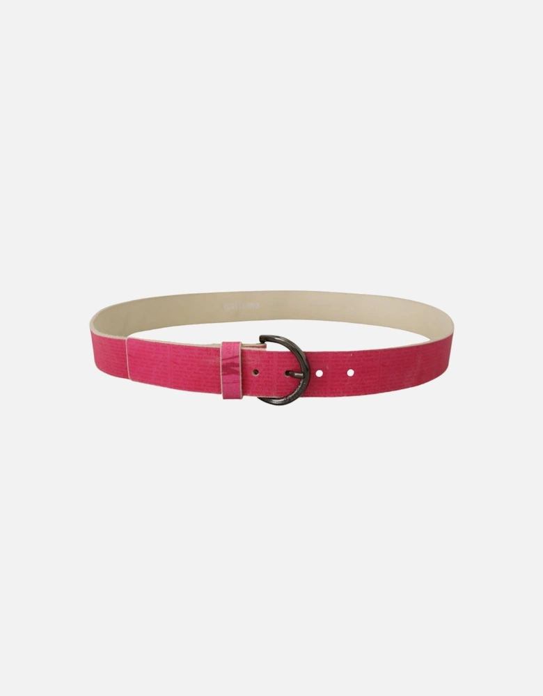 Leather Belt Pink Textured Women